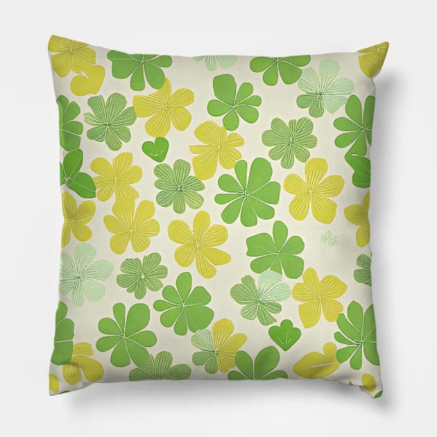 Scattered Clover 8 (MD23Pat004c) Pillow by Maikell Designs