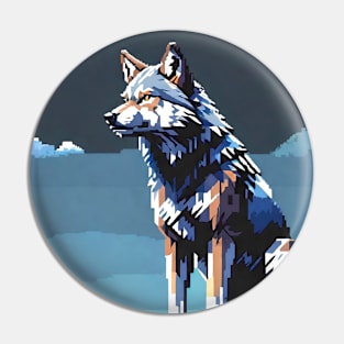 Pixel Art - Wolf Pin