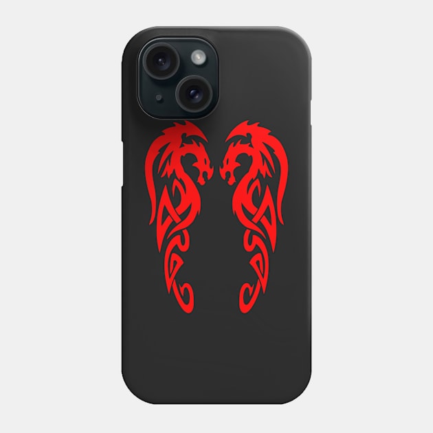 Twin Dragons Design Phone Case by LuckDragonGifts