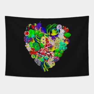 Abstract heart fruits Tapestry