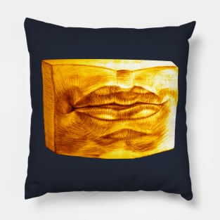 Golden Lips Print Pillow