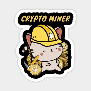 Crypto Miner Tabby Cat Magnet