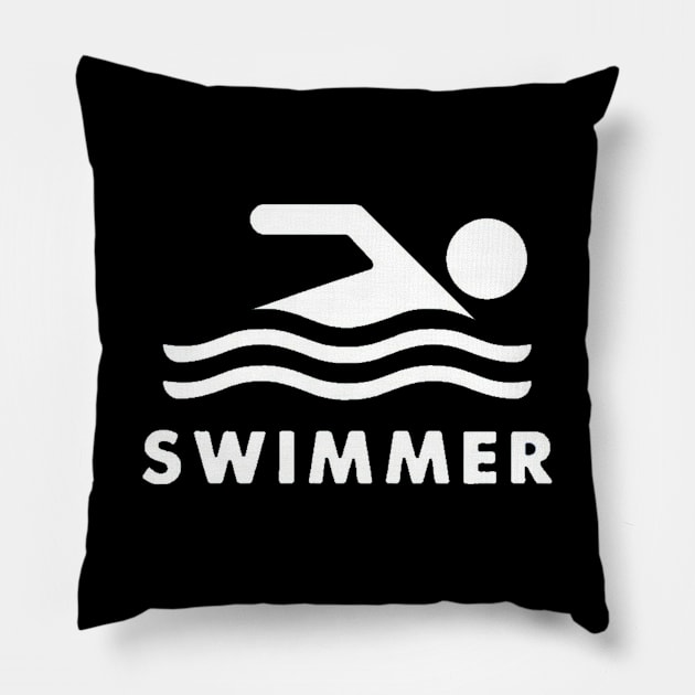 swimmer Pillow by DerrickDesigner