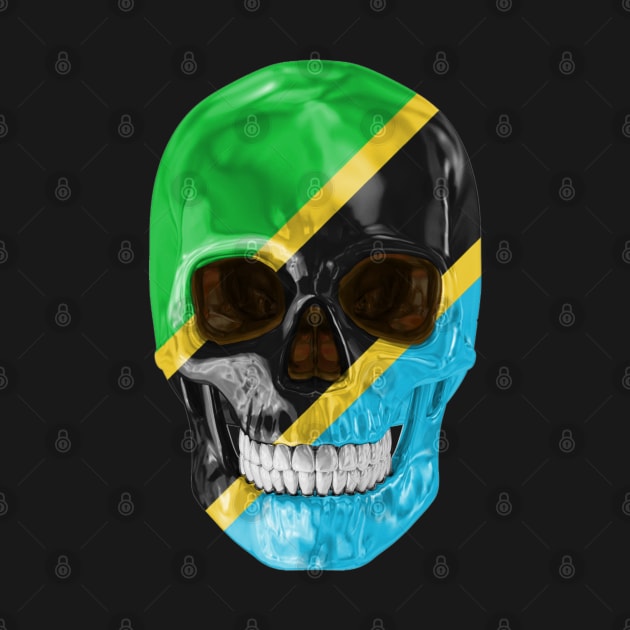 Tanzania Flag Skull - Gift for Tanzanian With Roots From Tanzania by Country Flags