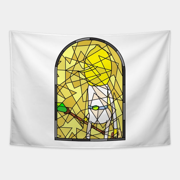 Stained Glass Lemongrab 2 (Lemonwhite) Tapestry by gkillerb