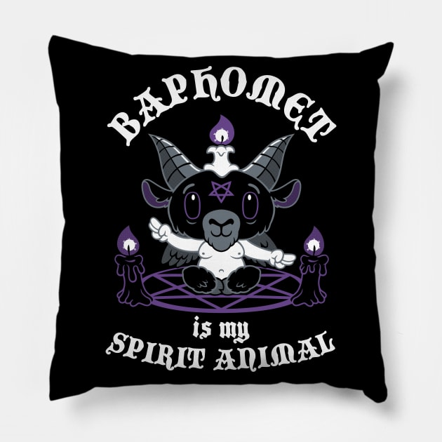 Baphomet is My Spirit Animal - Occult - Creepy Cute - Goth Pillow by Nemons