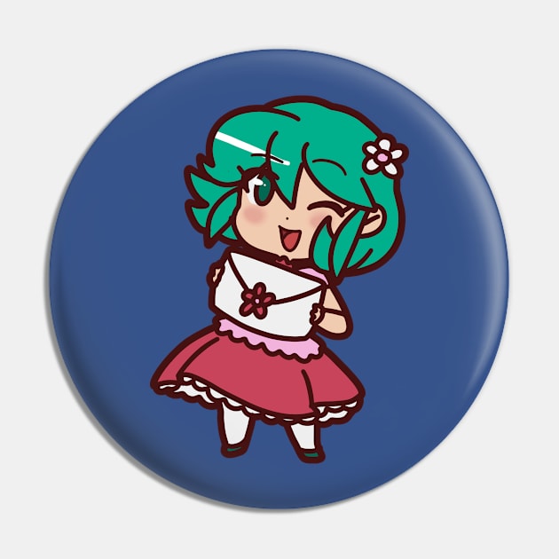 Cute Green Haired Girl Pin by saradaboru