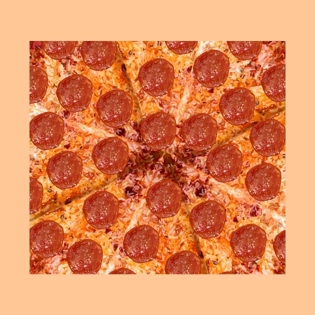 Pepperoni Cheese Pizza Pattern by Art by Deborah Camp