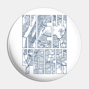 New York, USA City Map Typography - Coastal Pin