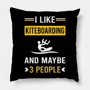 3 People Kiteboarding Kiteboard Kiteboarder Pillow