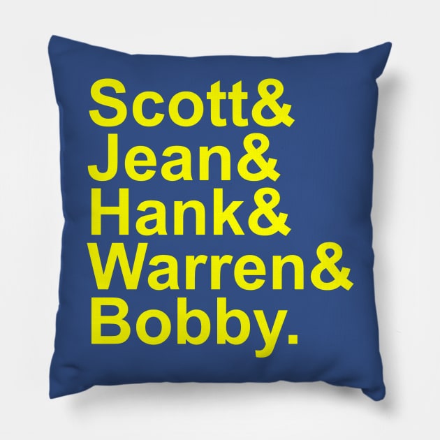 Scott&Jean&Hank&Warren&Bobby. Pillow by buddhashark