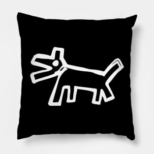 Dog Doodle White Pillow