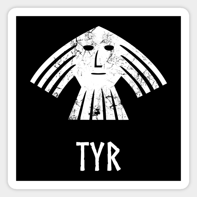Tyr Norse Viking God Vintage Distressed Tyr Sticker Teepublic Sea green, blue associated symbol: teepublic