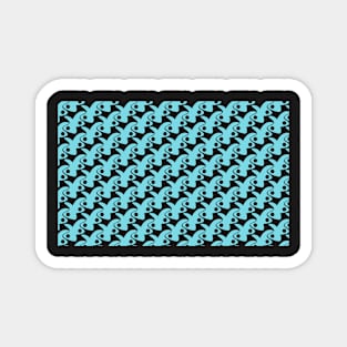 Weird bunny like abstract pattern blue Magnet