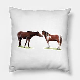 Horses Painting Pillow