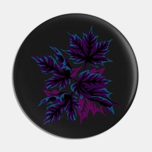 Leaves - Dark Purple/Teal Pin