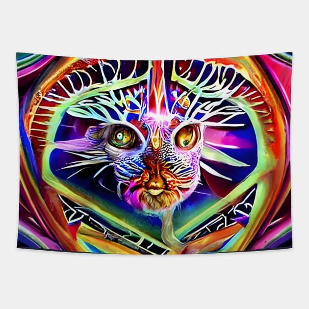 Self-Transforming Alien - Trippy Psychedelic Art Tapestry by TheThirdEye