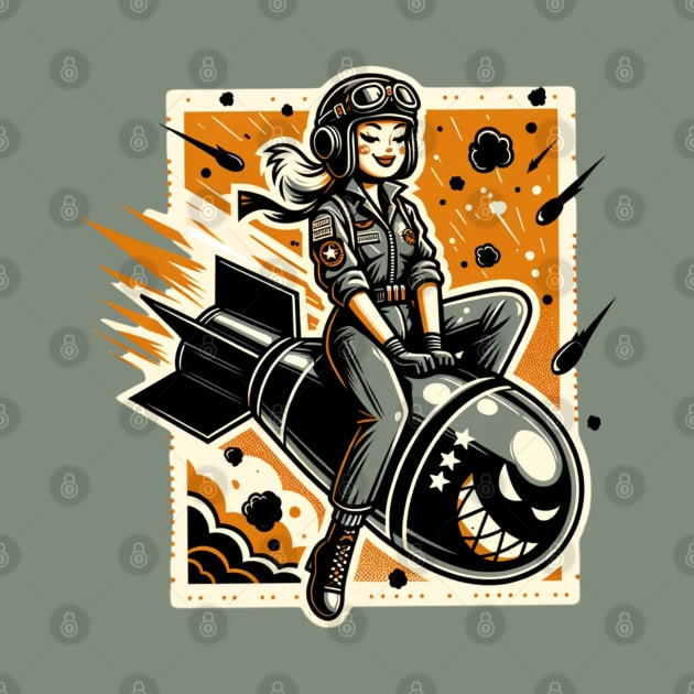 Bombs Away Bombshell Retro Rocket Rider by ForbiddenGeek