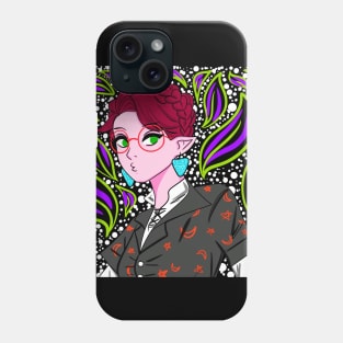 witch in glasses in boho style pattern ecopop Phone Case