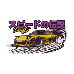 Yellow RX7 Drift JDM T-Shirt