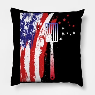 American map and Flag, 4th of July, happy independence day God Bless America Pillow