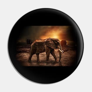 Elephant Landscape Pin