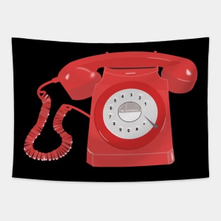 Old fashioned red telephone Tapestry