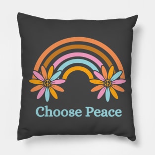 Choose Peace Rainbow Pillow