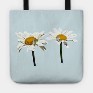 Daisies - Two White Daisies Waving Tote