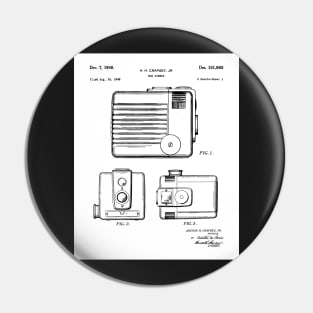 Box Camera Patent - Photographer Photography Fan Art - White Pin