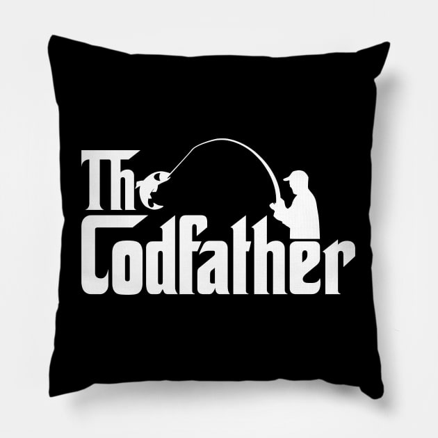 'The Codfather' Fishing Design Pillow by DavidSpeedDesign