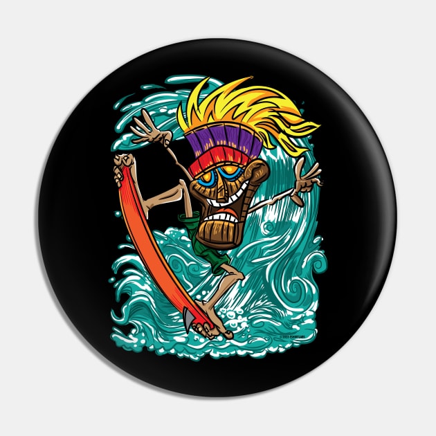 Tiki Surfer Pin by eShirtLabs