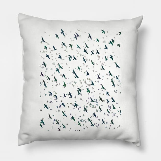 Migrating Birds Pillow by Exosam