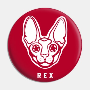 Cornish Rex cute face.Flat design For cat moms and dads Pin