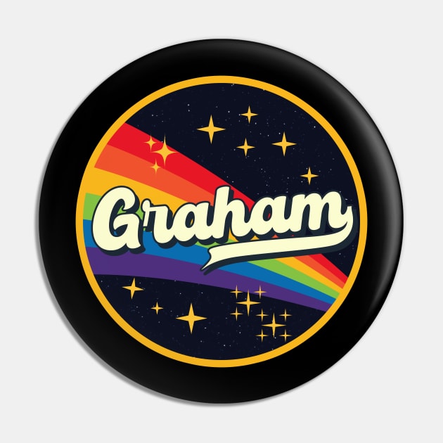 Graham // Rainbow In Space Vintage Style Pin by LMW Art