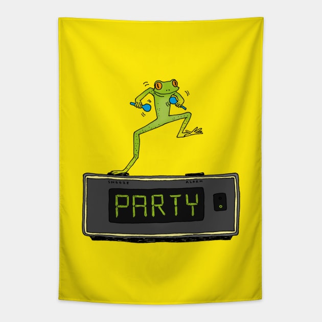 Party Frog Tapestry by martinascott