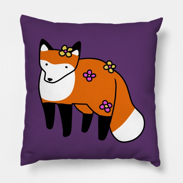 Flower Fox Pillow by saradaboru