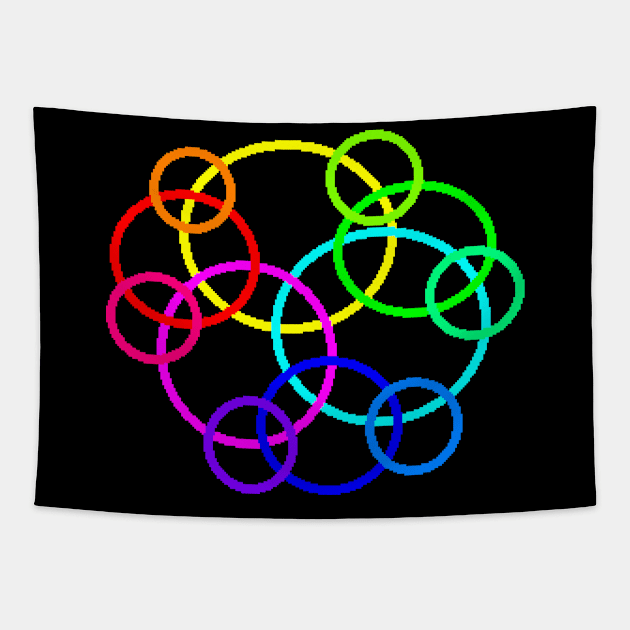 Color Rings Tapestry by Chroxic