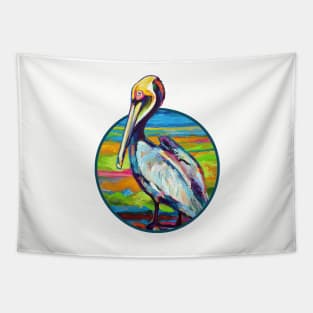 Colorful Pelican Design Tapestry