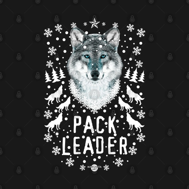 46 Wolf Pack Leader SNOW Merry Christmas by Margarita7