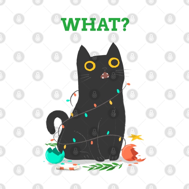 What? Black Cat Christmas by Bunchatees