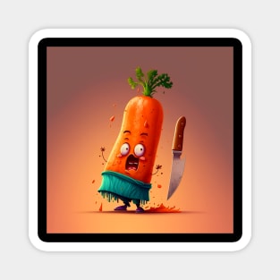 Cartoon carrot character Magnet