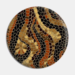 Black Red & Gold Snake Skin Pattern Pin