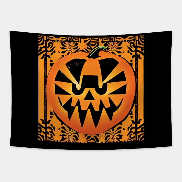 Jack-meOw-Lantern Tapestry by Cosmic Capricorn