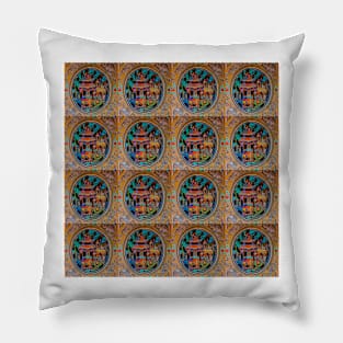 Chinese temple building ornate in Georgetown 4x4er Collage Pillow