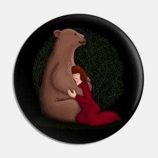 Hug a bear illustration Pin