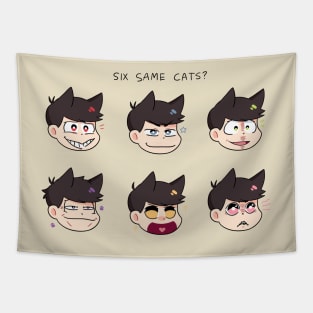 Six Same Cats ver. 2 Tapestry