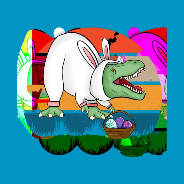 T-Rex in Easter bunny costume by PersianFMts