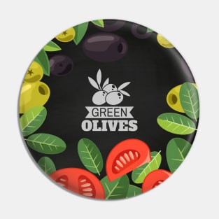 Olives oil blackboard Pin