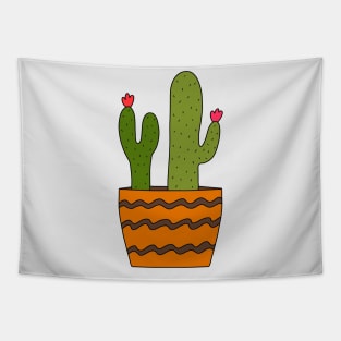 Cute Cactus Design #187: Desert Cacti In Pot Tapestry